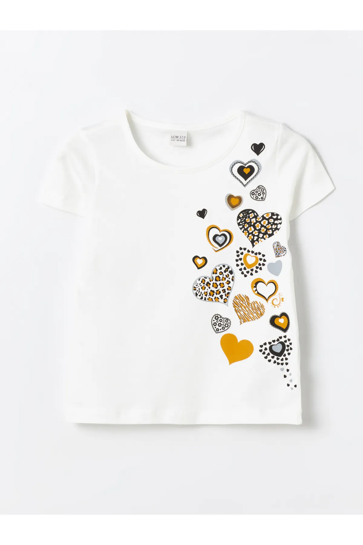 LC Waikiki  Bedrucktes kurzärmliges Mädchen-T-Shirt mit Rundhalsausschnitt
