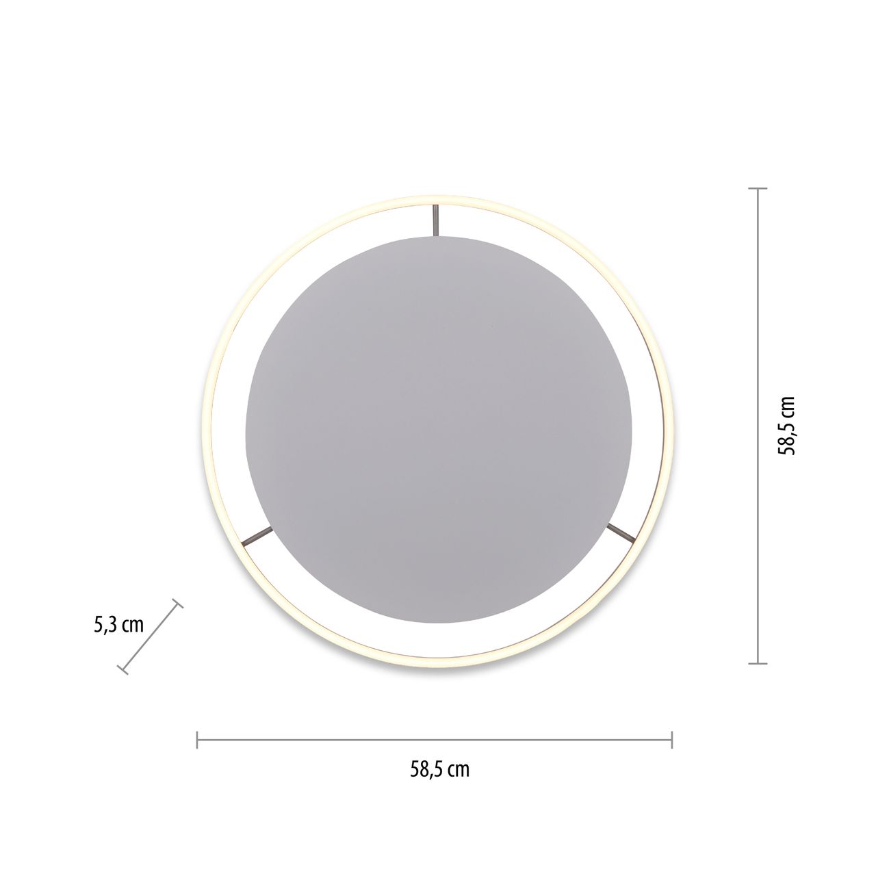 JUST LIGHT LeuchtenDirekt LED Deckenleuchte RITUS, rund, 3-Stufen Dimmer, 3000Kelvin, Innenleuchte, IP20