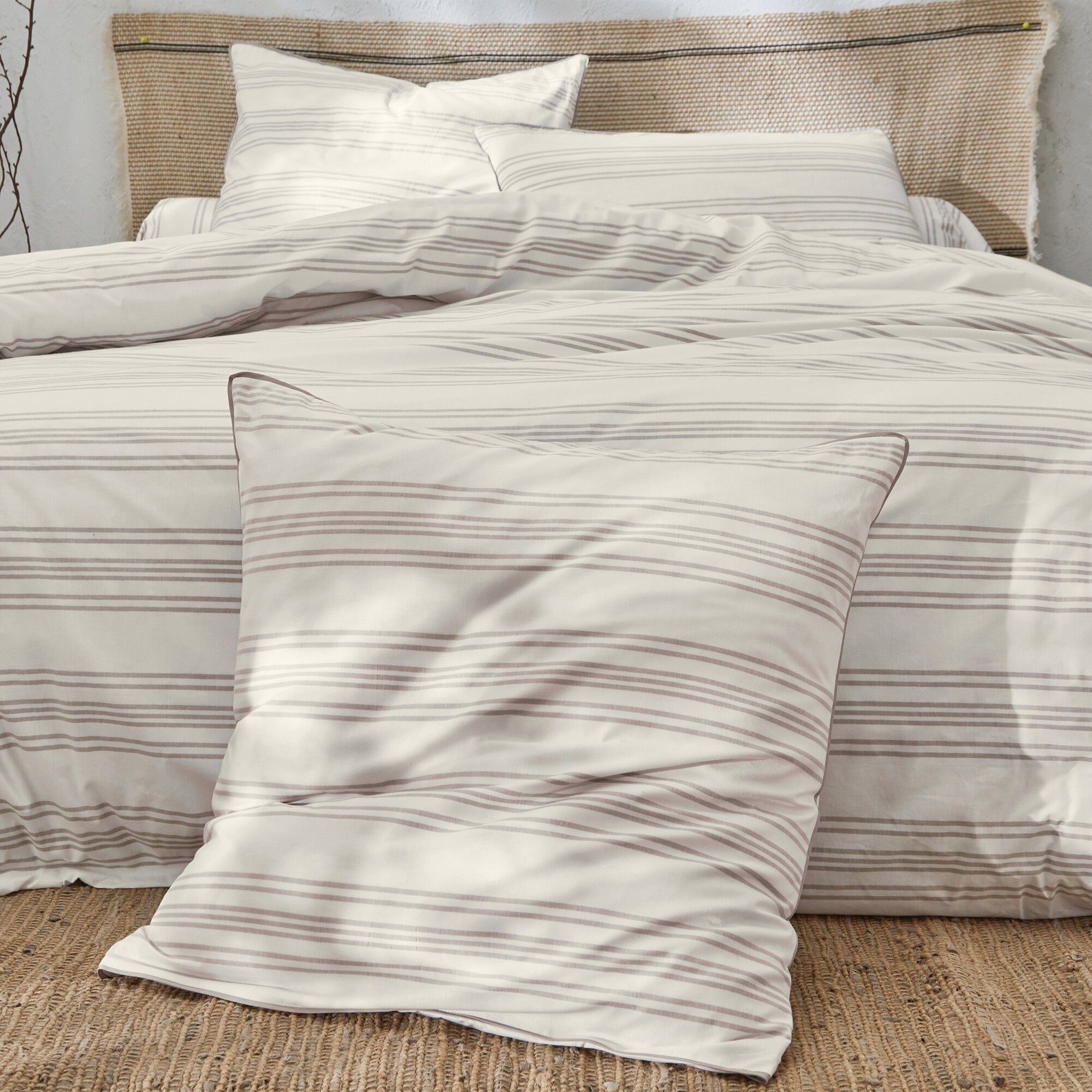 Linge de lit Eugénie rayures tissés teints