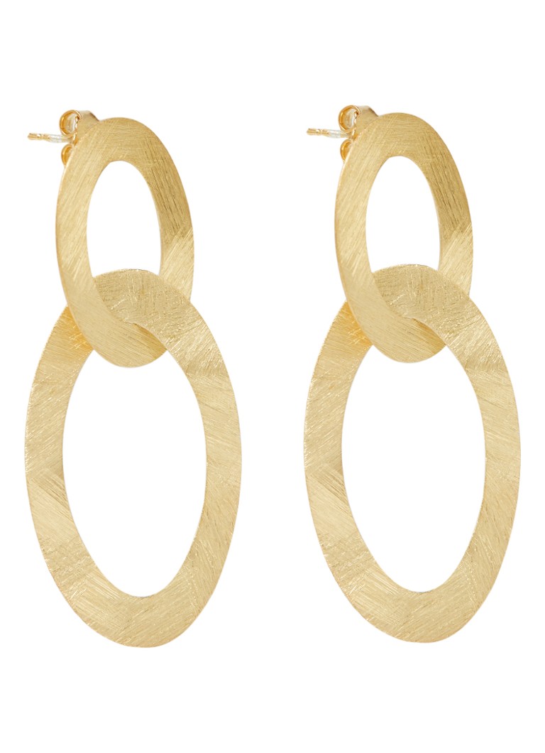 LOTT. gioielli Open Oval Gold-plated Stud Earrings