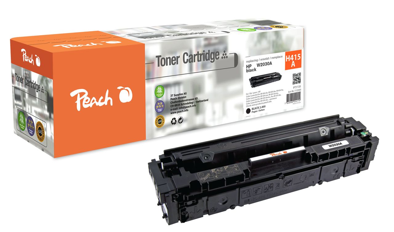 Peach Tonermodul schwarz ersetzt HP No. 415A