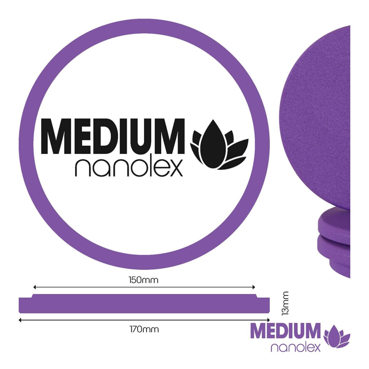 Nanolex Polierpad Medium 150mm dünn mittel 3Stk.