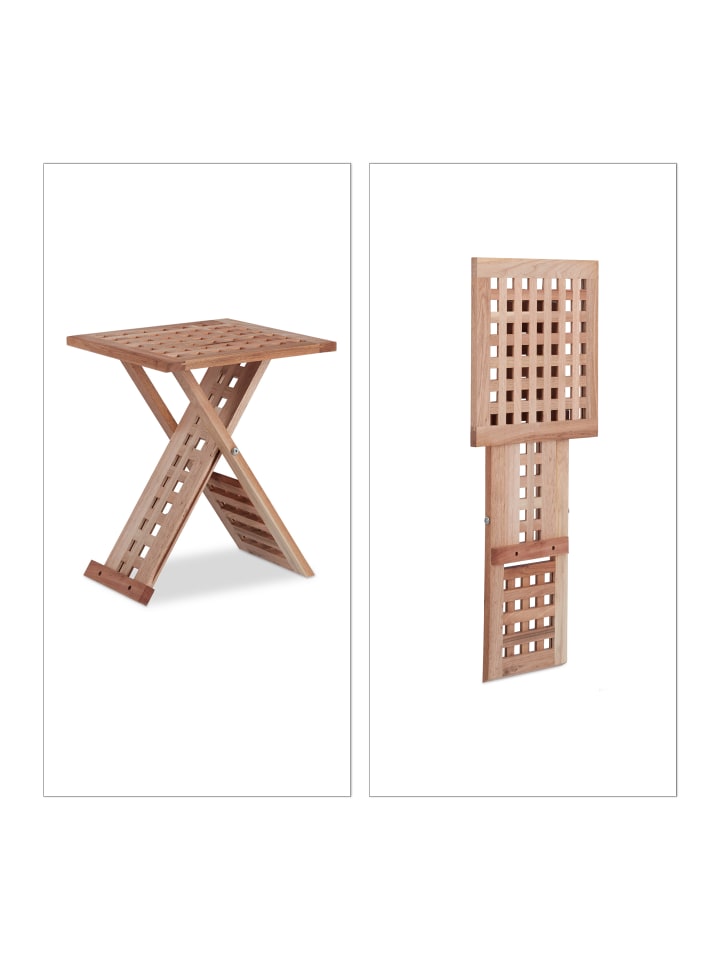 relaxdays Beistelltisch in Natur - (B)33 x (H)40,5 x (T)33 cm günstig kaufen onesize