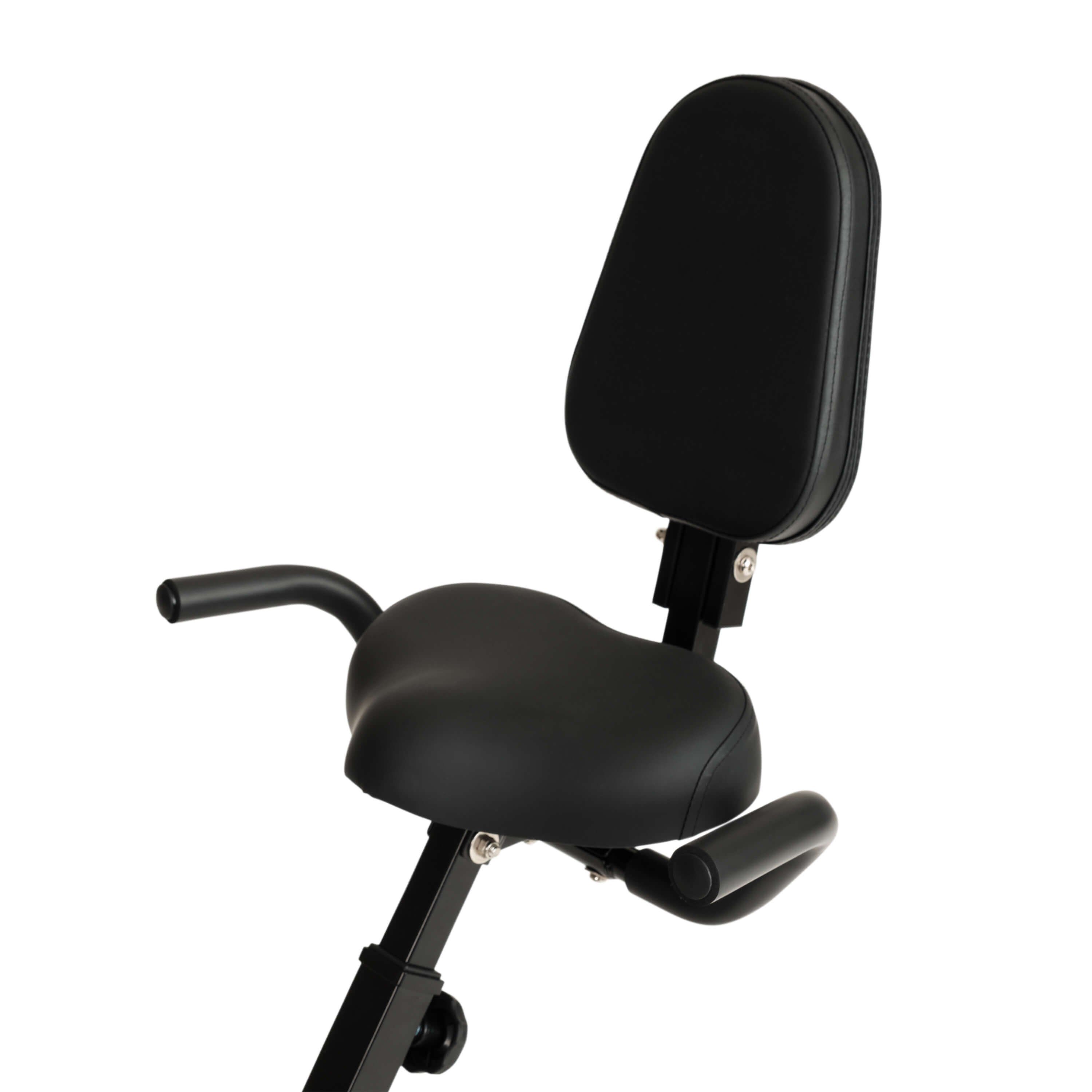 SportPlus Heimtrainer SP-HT-1300-B-iE, Heimtrainer, X-Bike, klappbar für Zuhause, Rückenlehne, 8 Stufen