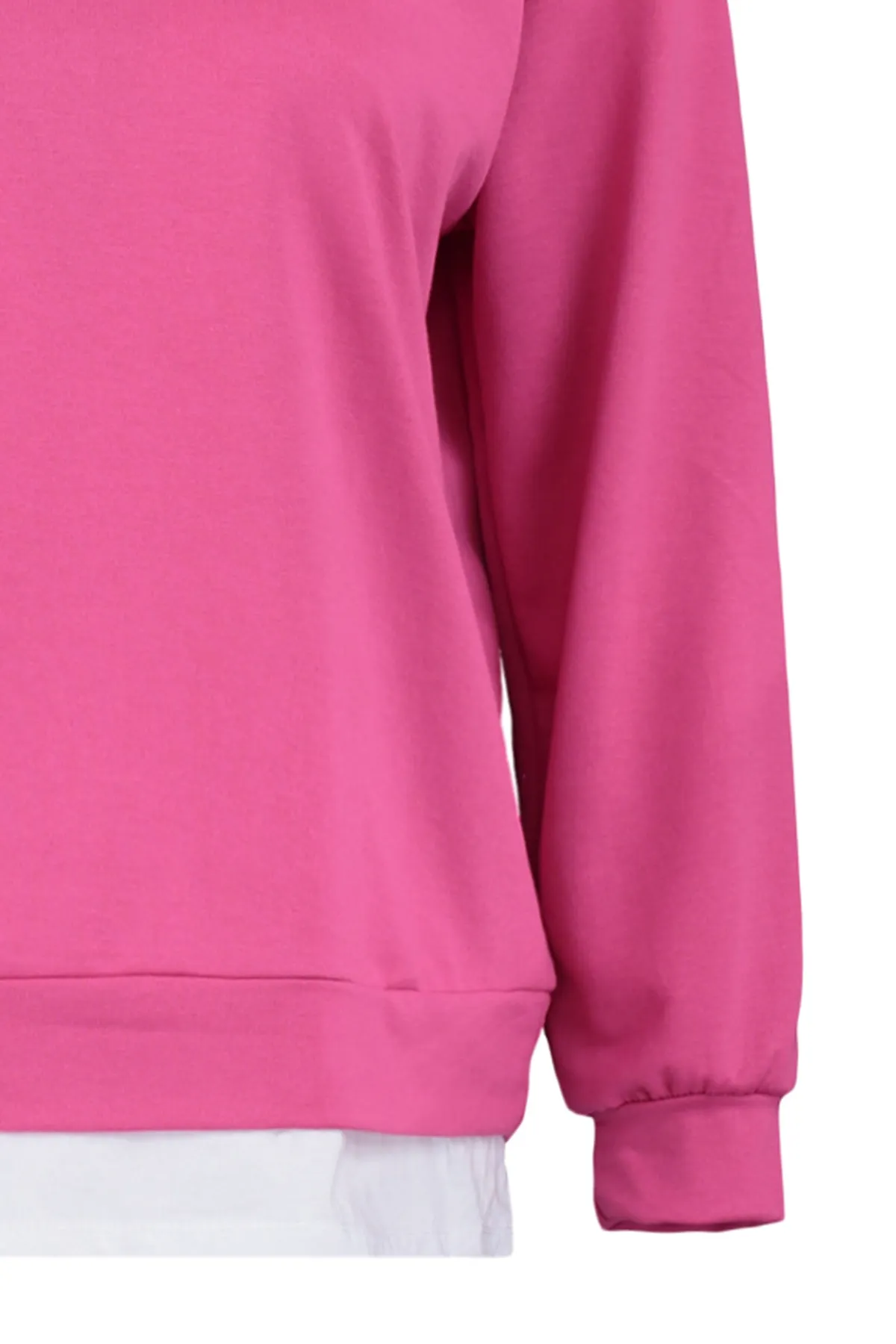 Trendyol Curve  Fuchsia Entfernung des unteren T-Shirt-Looks Dünnes gestricktes Sweatshirt TBBAW23AO00024