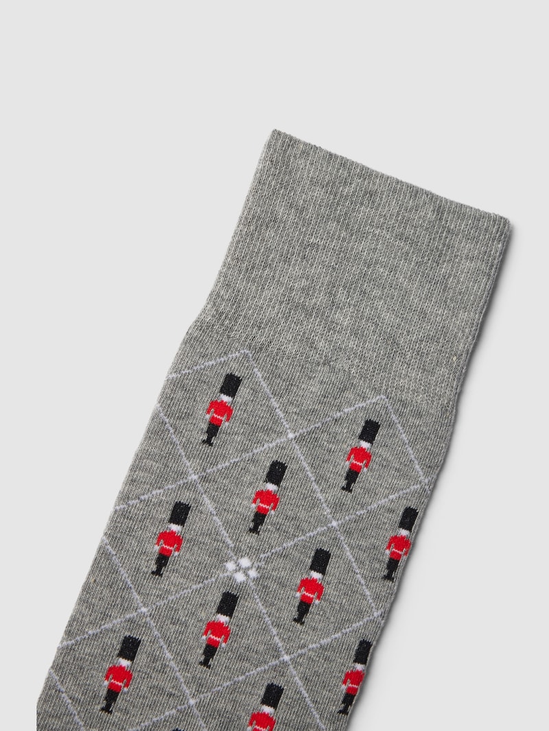 Socken mit Allover-Muster in mittelgrau