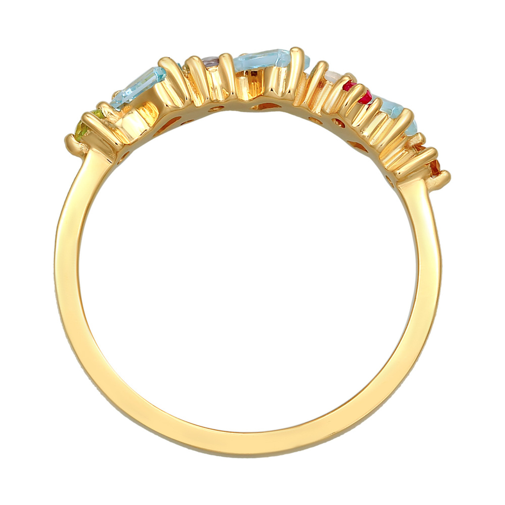 Elli PREMIUM Elli PREMIUM Bague Femmes Multicolor Glamoureux avec péridot, topaze et pierre de Bague
