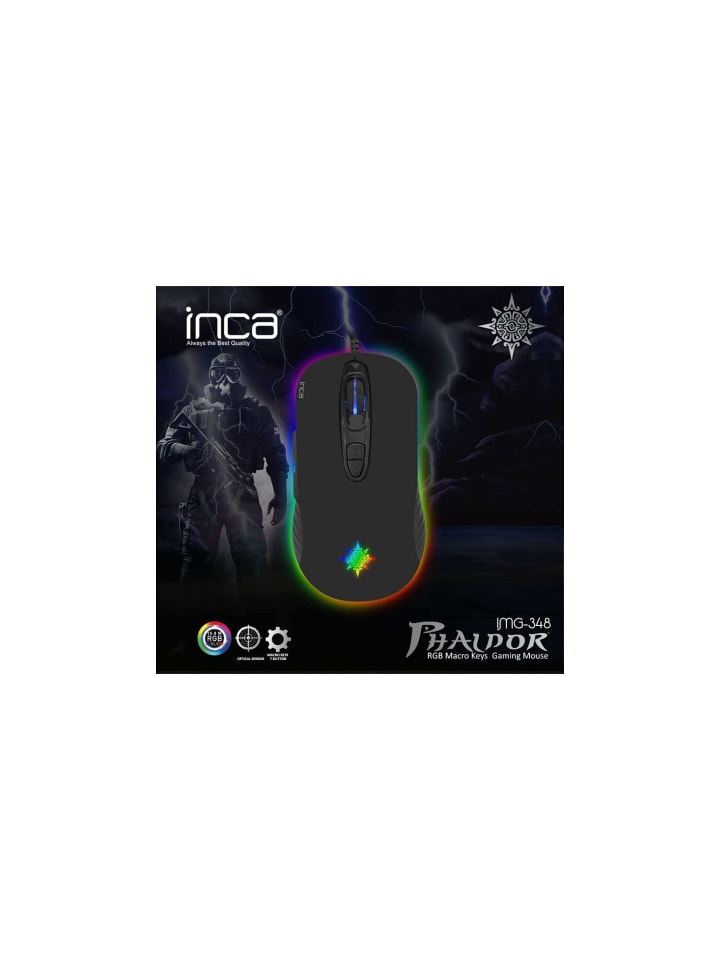 Inca Inca PHALDOR RGB Makro Tastem Professional Gaming Maus schwarz in schwarz günstig kaufen onesize