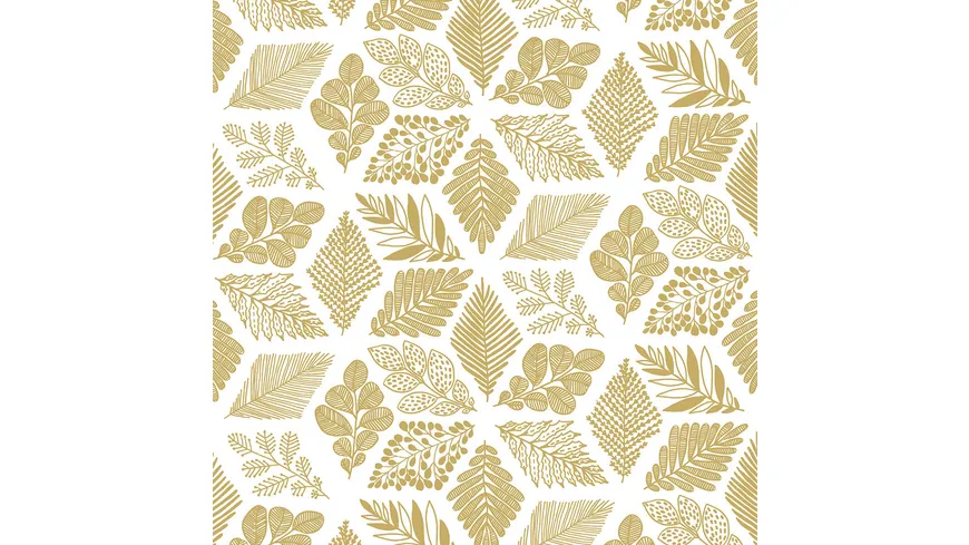 Bella Casa Serviette Pure Leaves gold 33x33cm gold