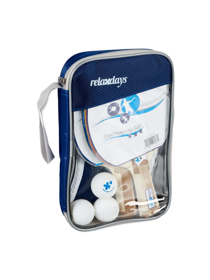 relaxdays 7 tlg. Tischtennis Set in Blau günstig kaufen onesize