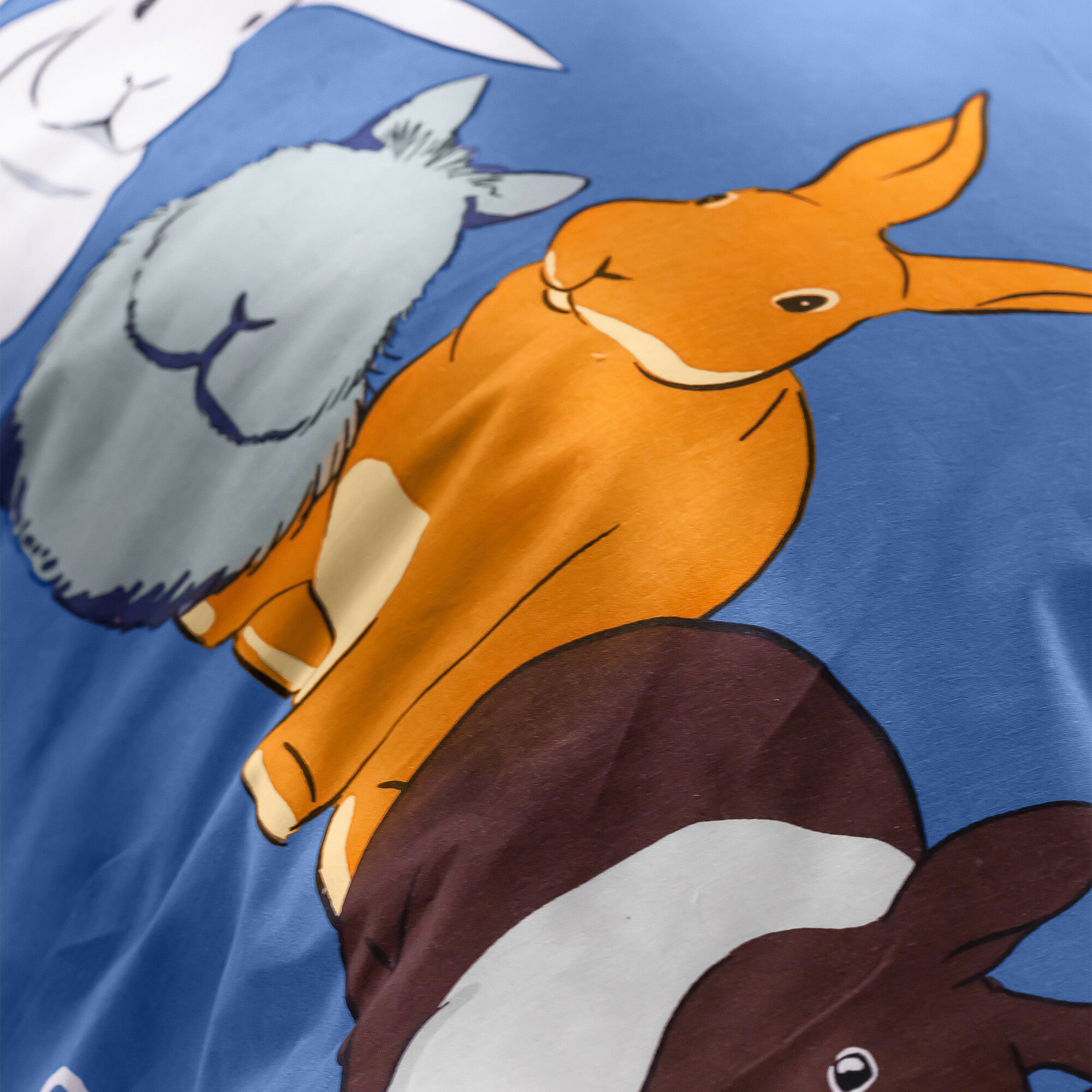 Linge de lit Rabbit en coton imprimé lapins