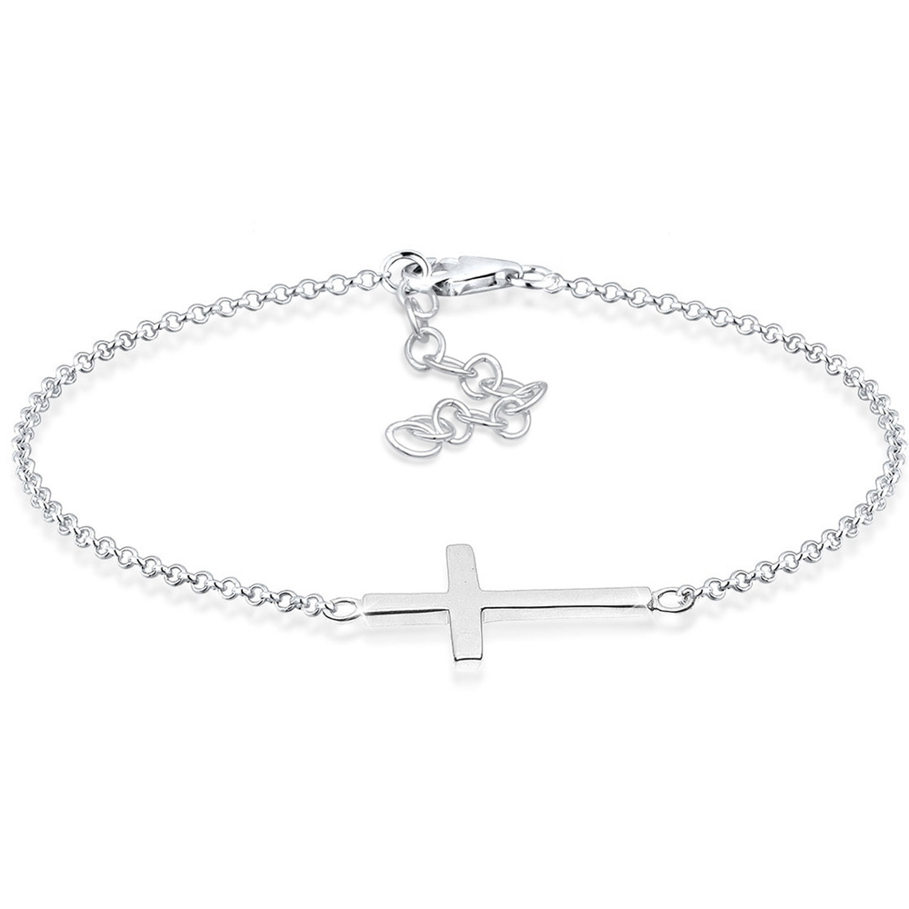 Elli Elli Bracelet Femmes Croix Foi en argent sterling 925 plaqué or rose Bracelet