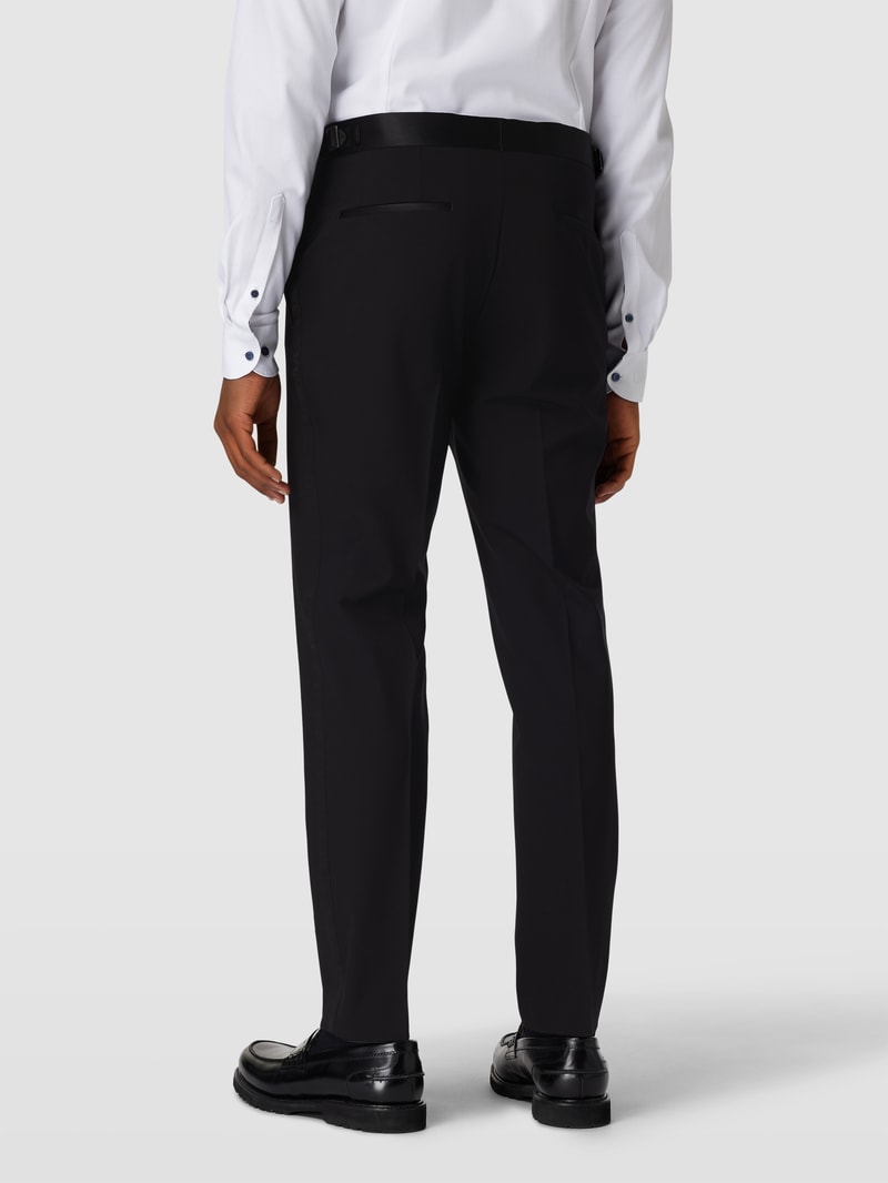Stoffhose mit Bundfalten Modell 'Genius' in schwarz