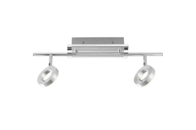 Paul Neuhaus 2-flg Deckenleuchte Sileda Aluminium