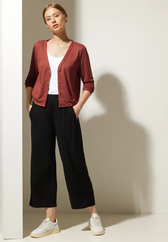 Street One Kurze Leinenlook Strickjacke