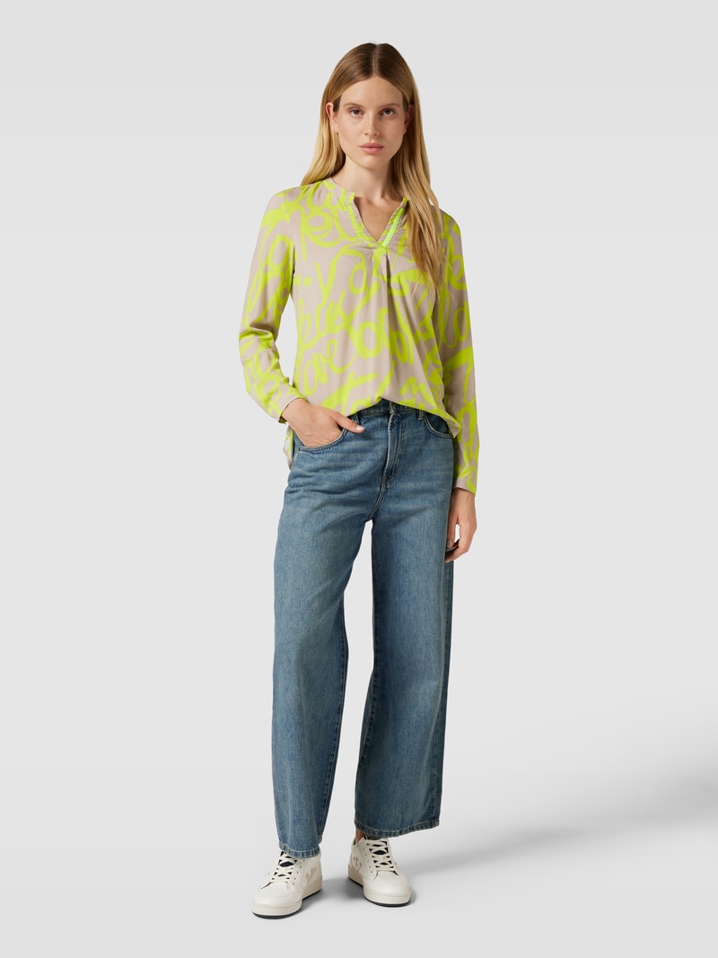 Blusenshirt mit Allover-Muster in beige