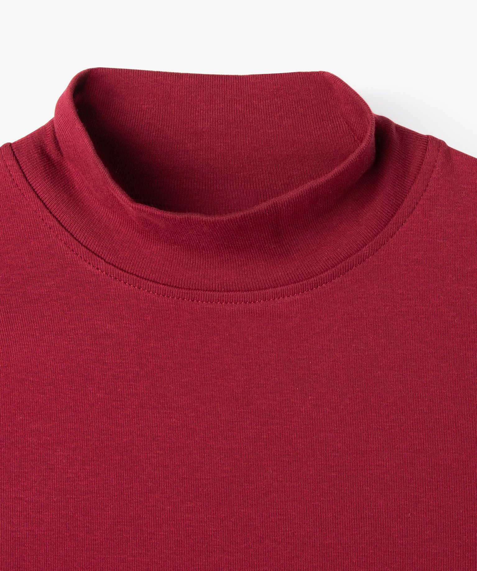 Tee-shirt court à manches courtes et col montant uni fille rouge fonce | GEMO