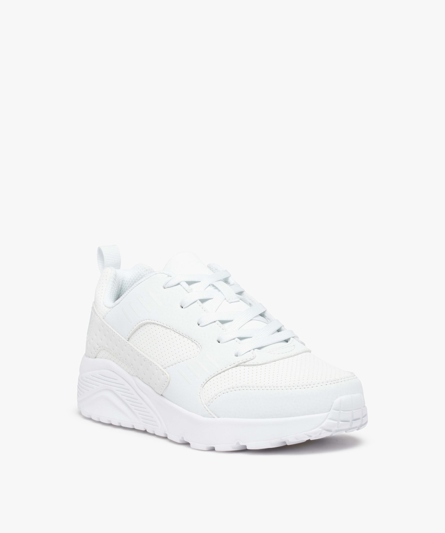 Baskets Garçon unies à lacets - Skechers Unolite blanc | GEMO