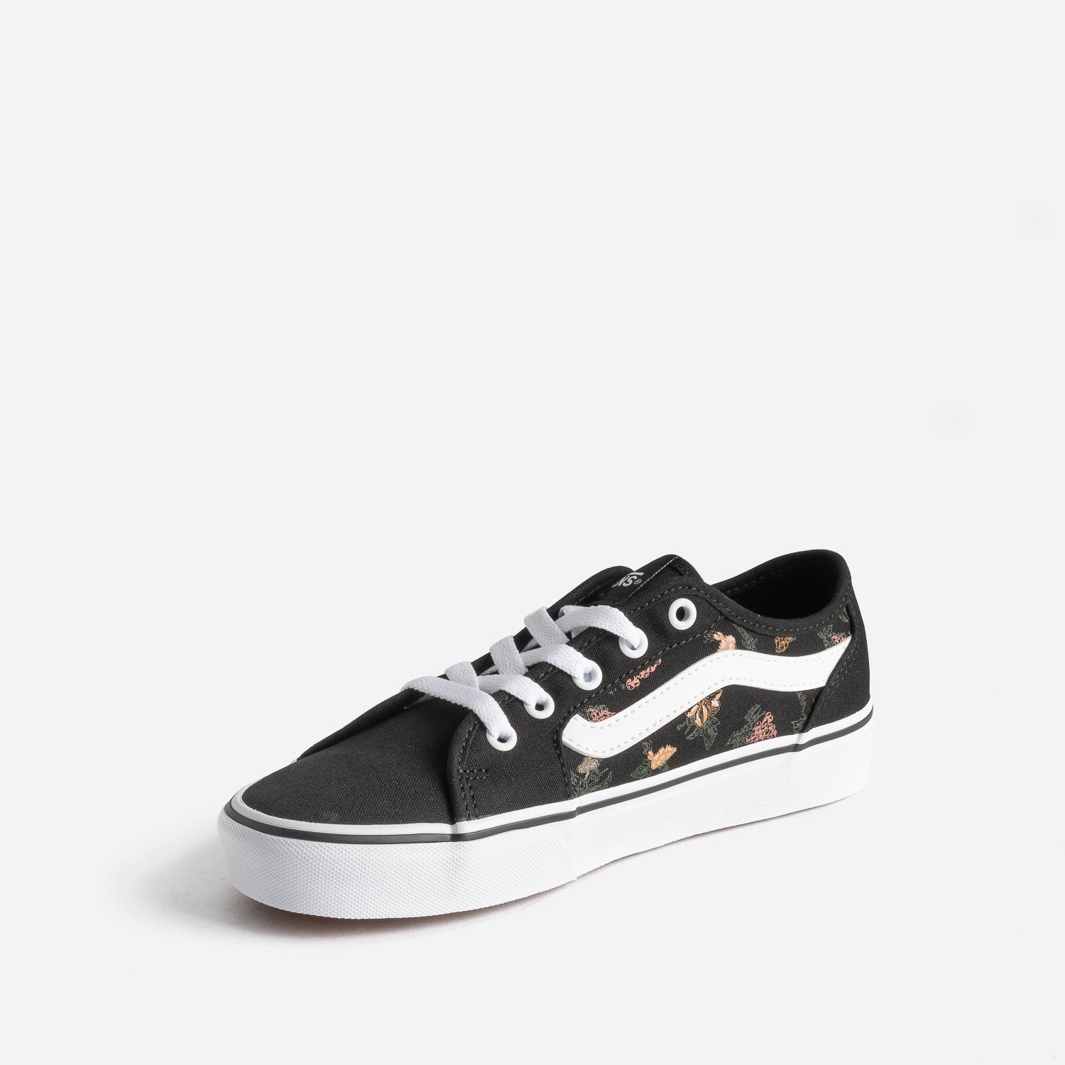 Tennis VANS noire en toile à motifs fleurs et fruits