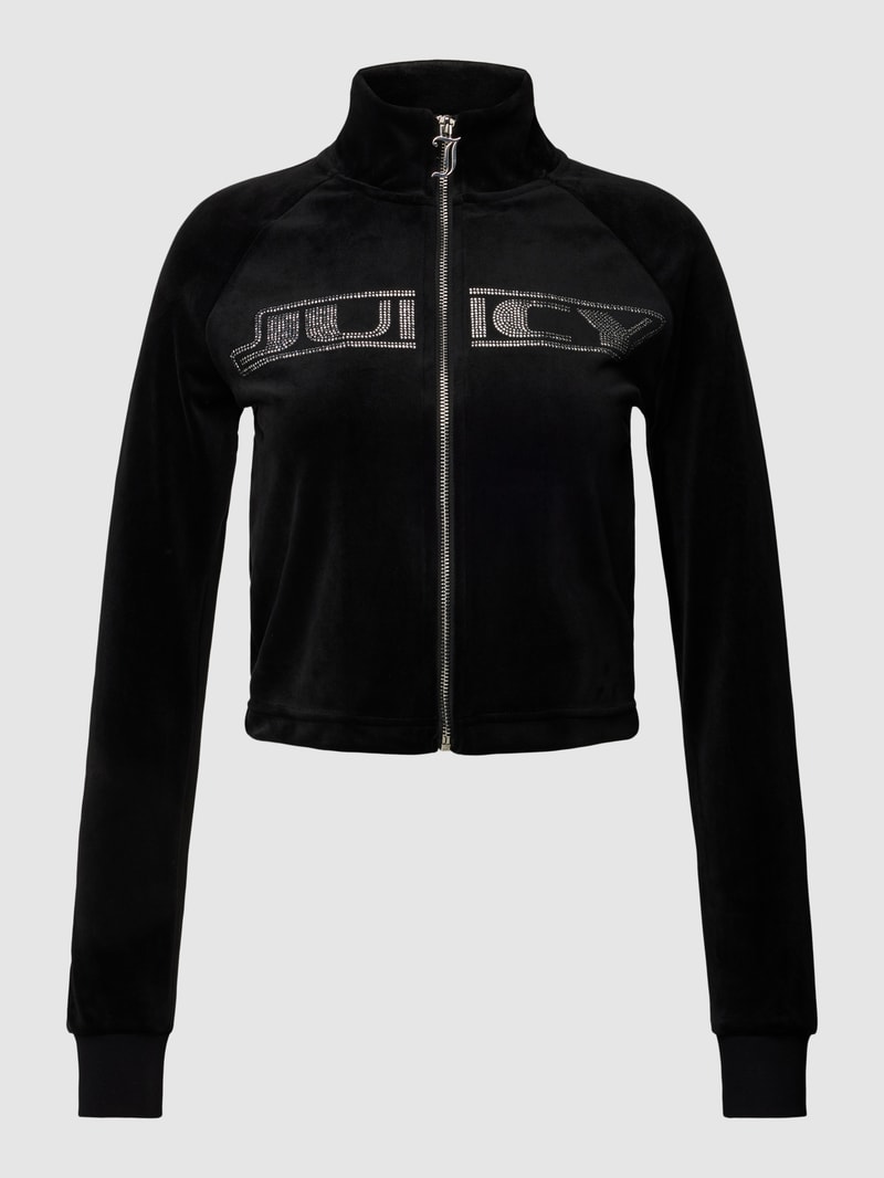 Sweatjacke mit Stehkragen Modell 'LELU' in schwarz