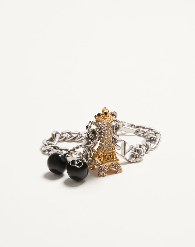 Chez Valentino armbånd i metal, emalje og Swarovski® rhinsten