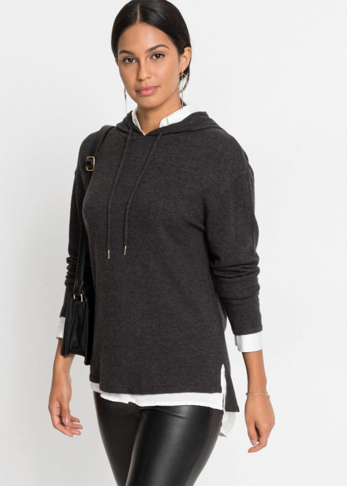 Longpullover mit Kapuze