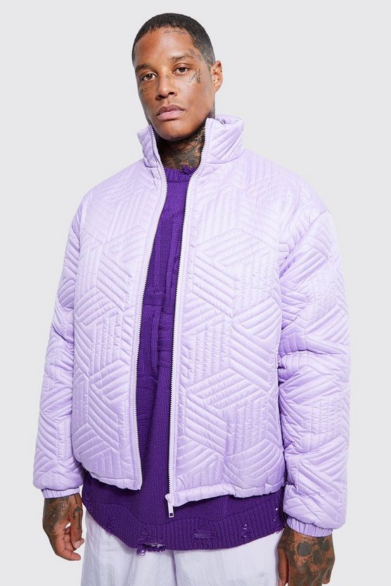 Oversize Steppjacke mit Trichterkragen
