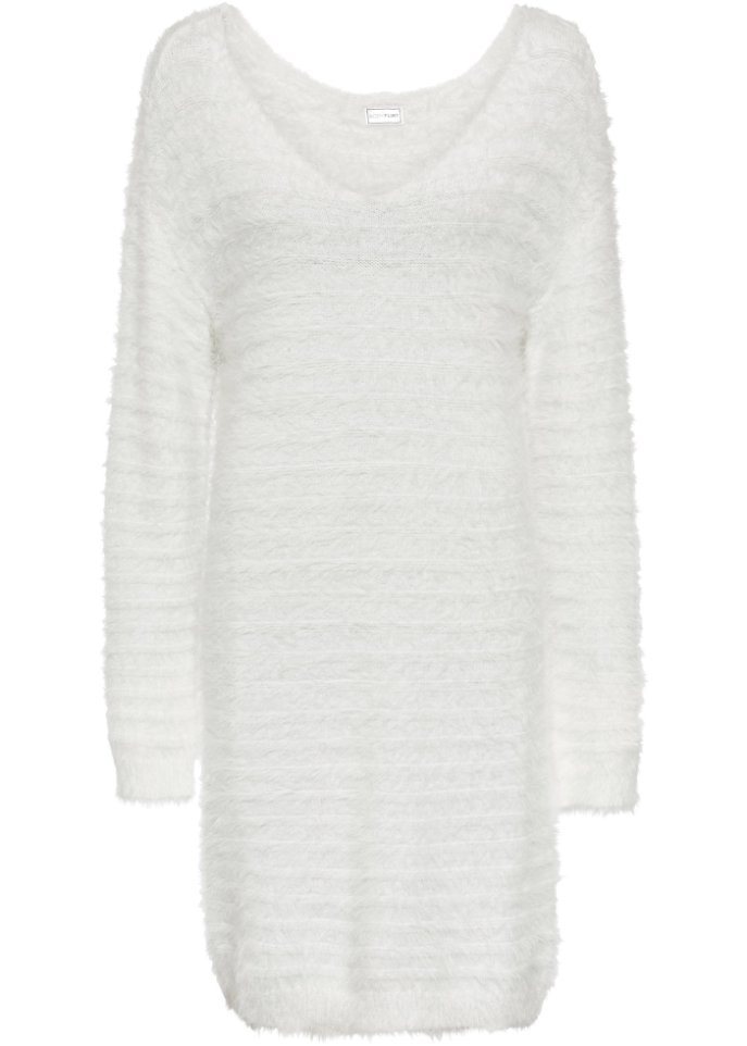 Flauschiger Long-Pullover