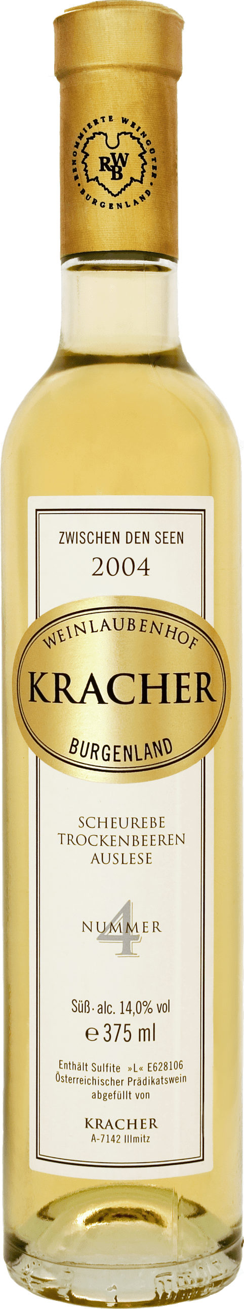 Kracher - Weinlaubenhof: Scheurebe Trockenbeerenauslese No. 4 Zwischen den Seen 2004