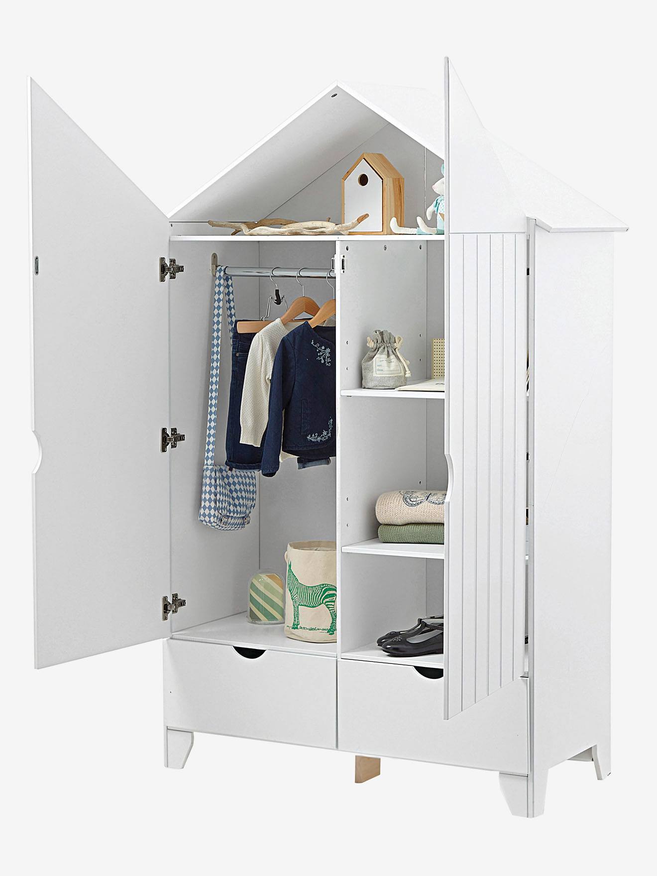 Vertbaudet Kinderzimmer Kleiderschrank HOLIDAYS - weiß