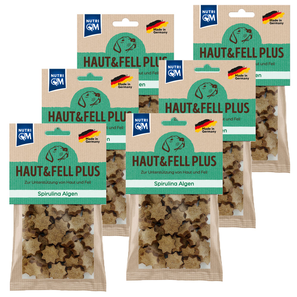 PetCom NutriQM Snack Haut & Fell Spirulina Alge 125g - 6er Set