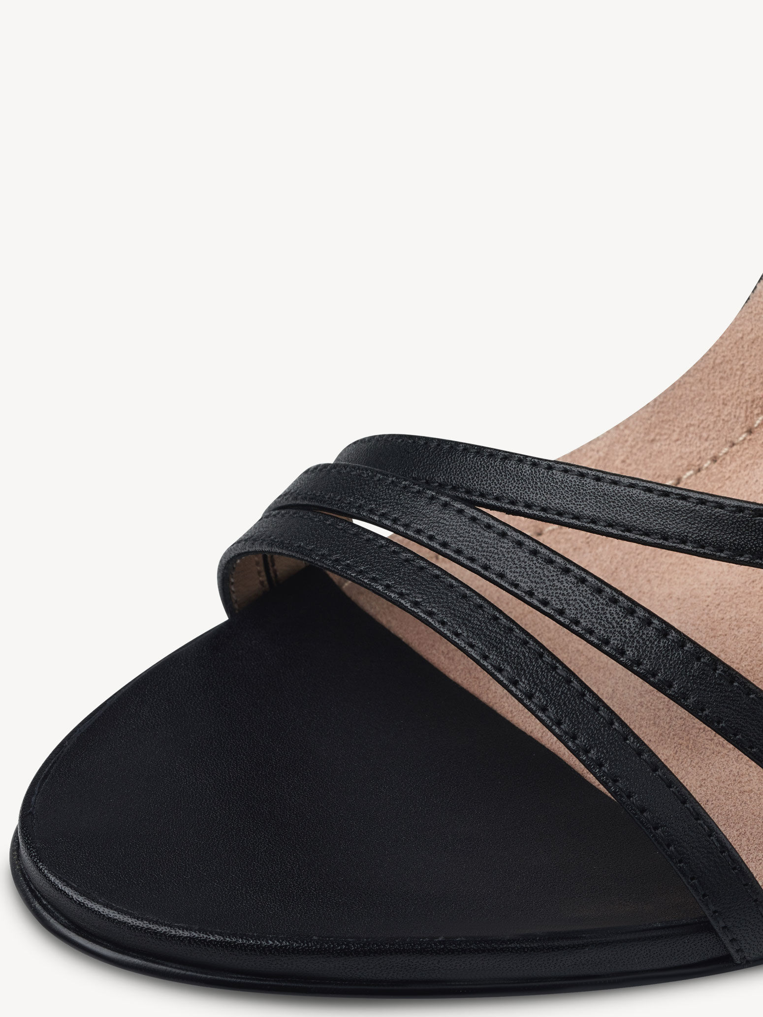 Sandale à talon en cuir - noir