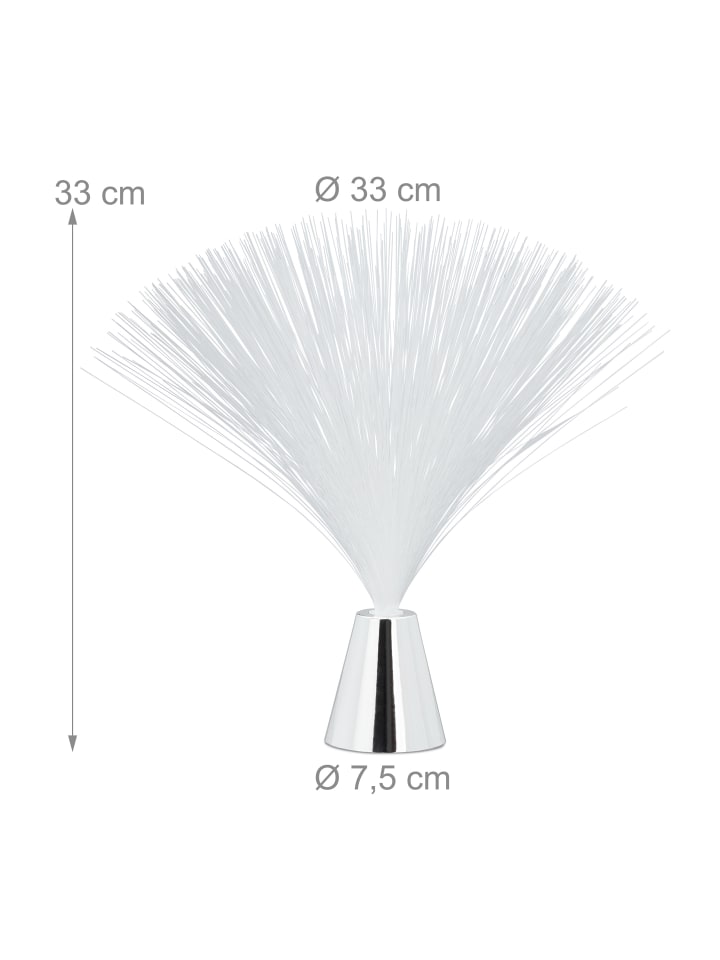 relaxdays 2 x Glasfaserlampe Farbwechsel in Silber günstig kaufen onesize