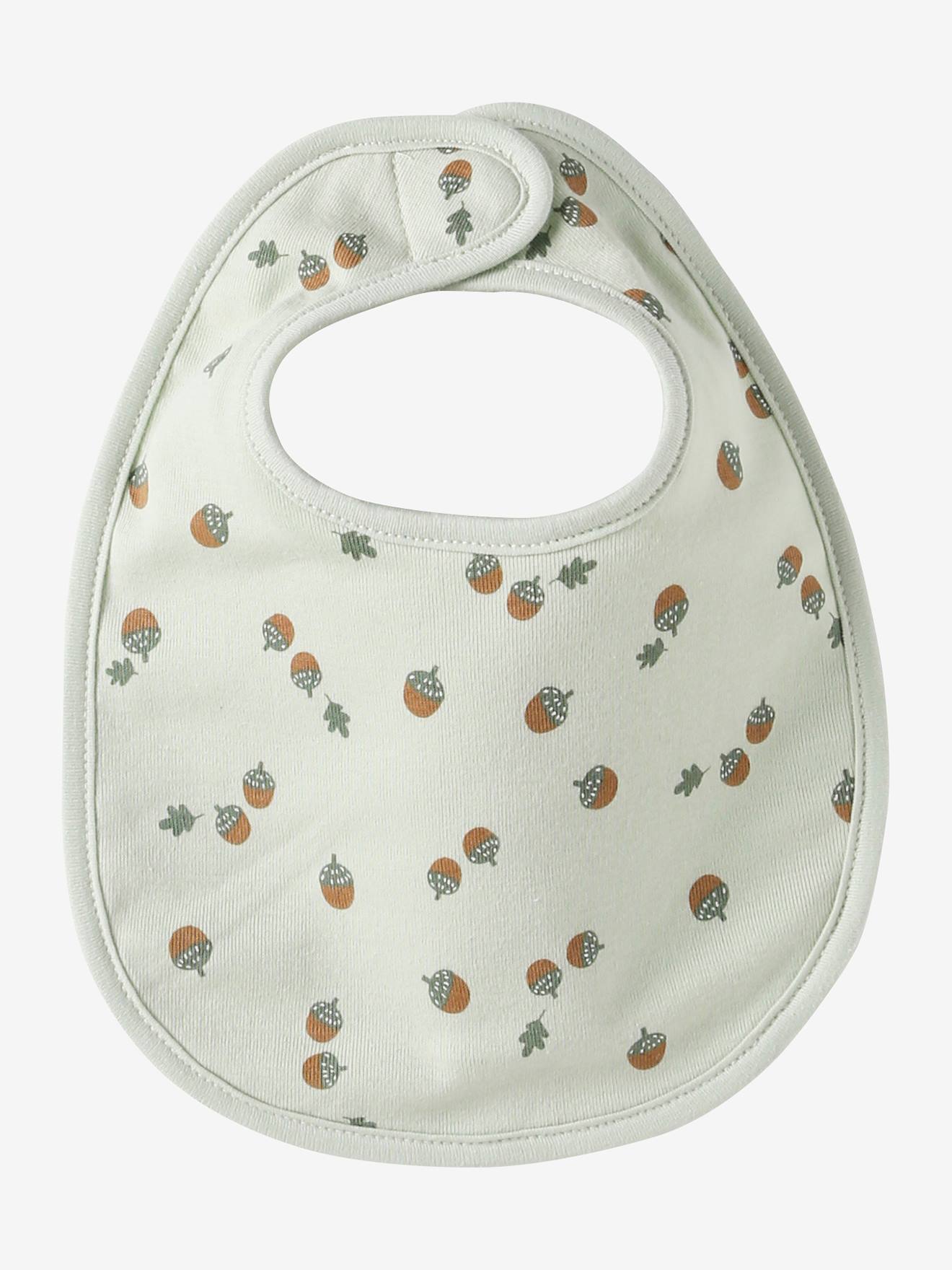 Vertbaudet Bio-Kollektion: 7er-Pack Baby-Lätzchen, Klett - pack grün lovely nature
