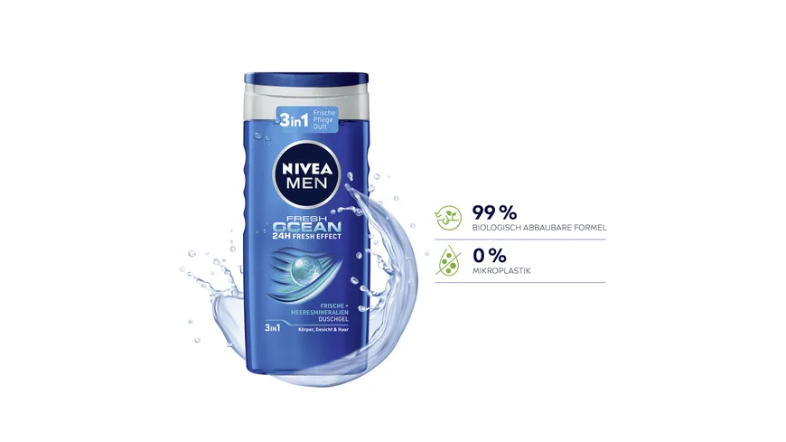 NIVEA MEN Duschgel Fresh Ocean 24H Fresh Effect 250 ml