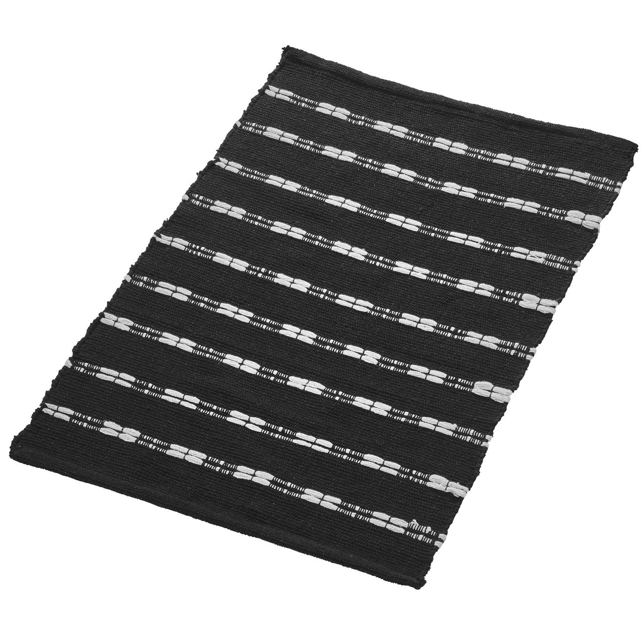Weles Teppich recycelte Baumwolle 60x90cm schwarz/weiß
