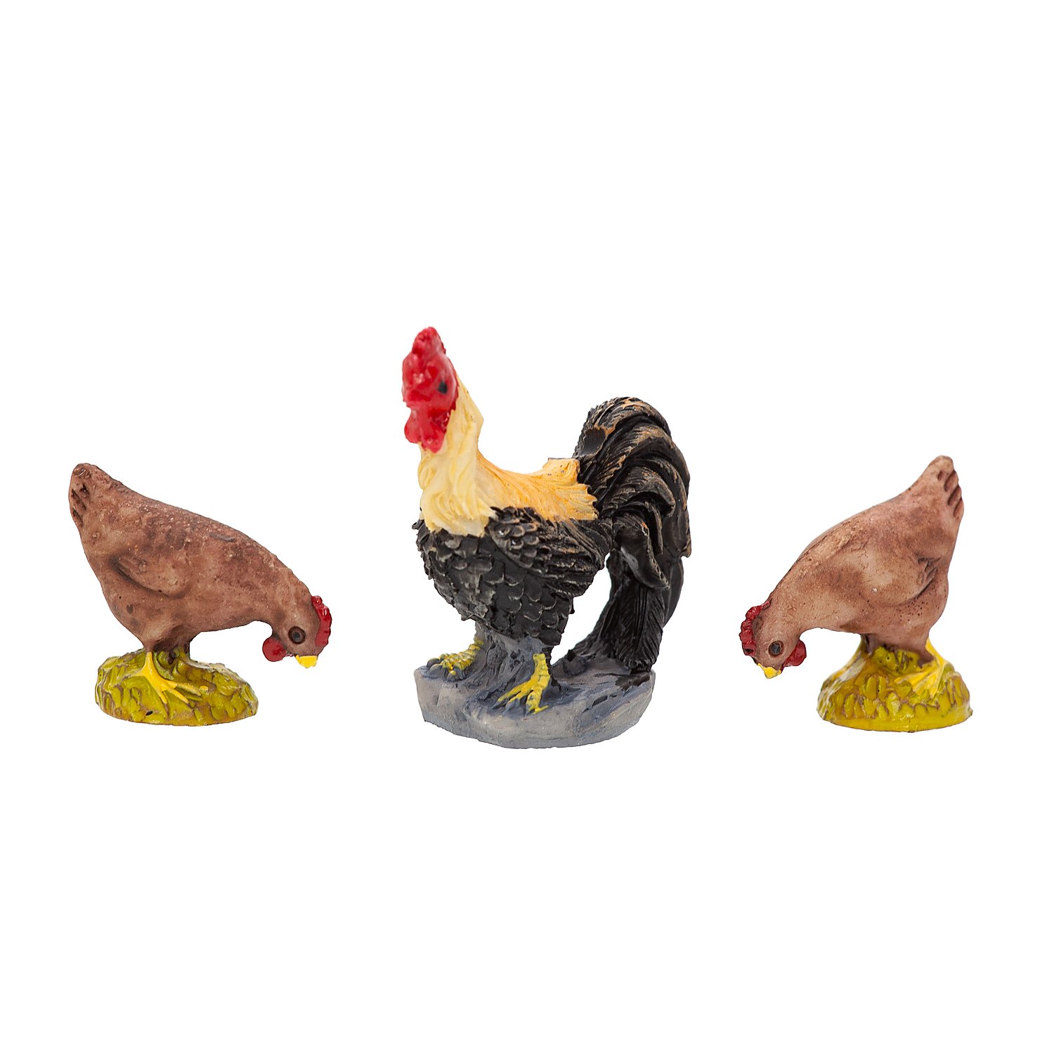 Hahn und Hühner, 1–3,5 cm, 3-teilig