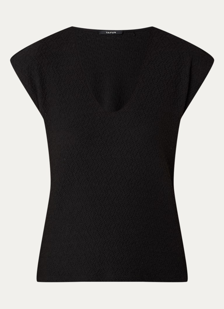 Textured Taifun Top with V-neck