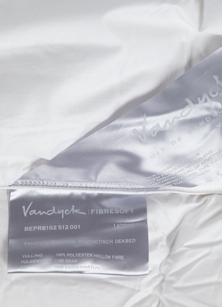 Couette solo Vandyck Fibersoft en satin de coton garnie de fibres creuses de polyester