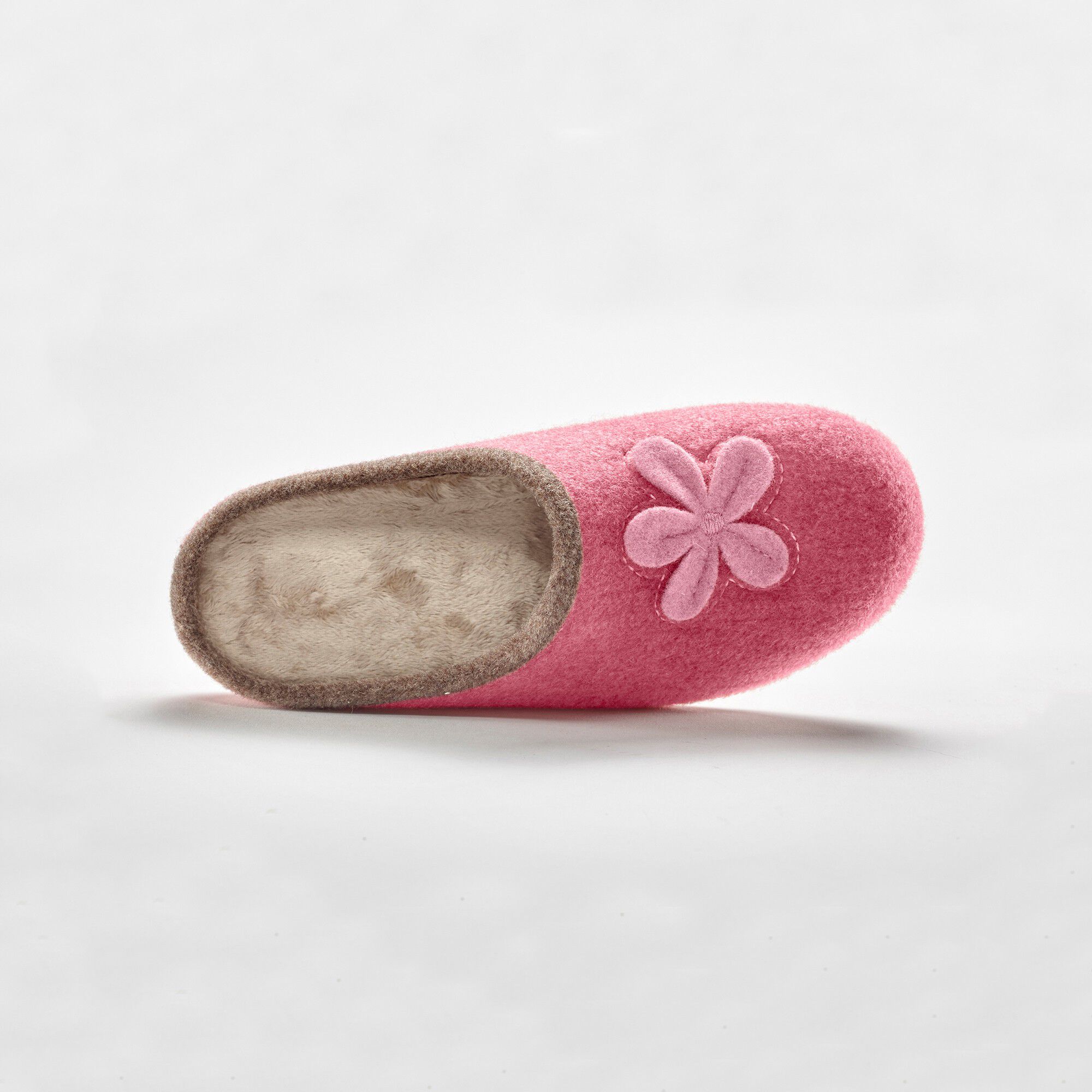 Chaussons mules fleur appliquée