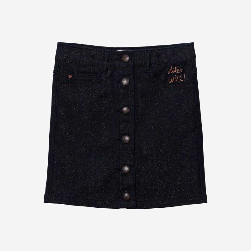 Jupe fille denim pailleté or Catimini