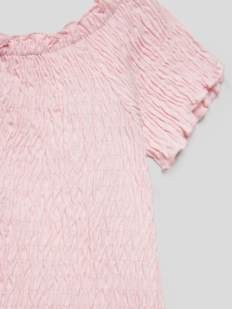 T-Shirt in Smok-Optik in pink
