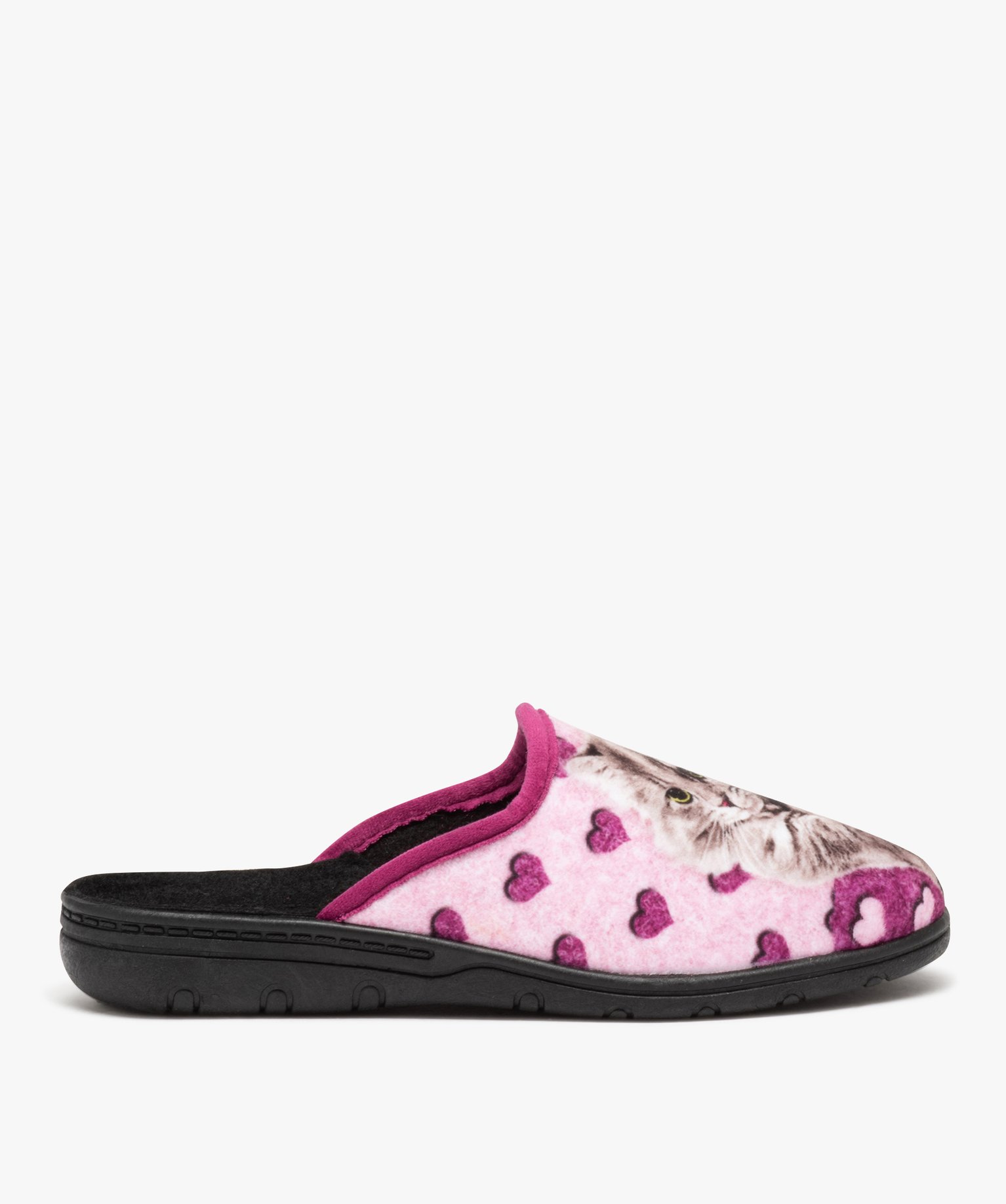 Chaussons femme mules confortables en jersey violet | GEMO