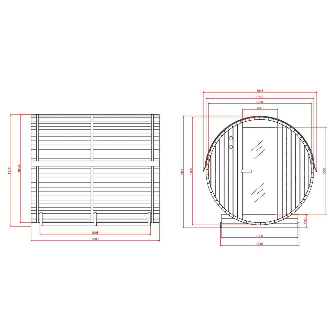 Home Deluxe Outdoor Fasssauna LAHTI - XL
