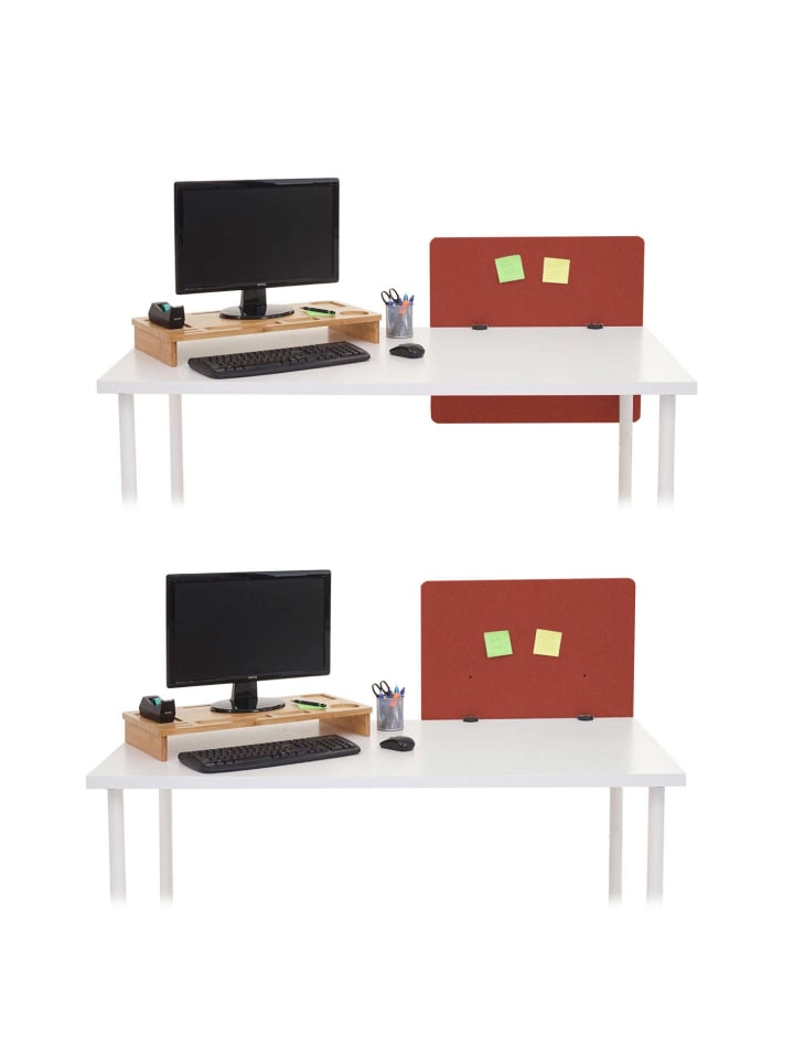 MCW Akustik-Tischtrennwand G75, 60x65cm braun günstig kaufen onesize