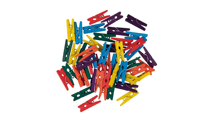 Rayher Mini Holzwäscheklammern bunt 2,5cm 48 Stück