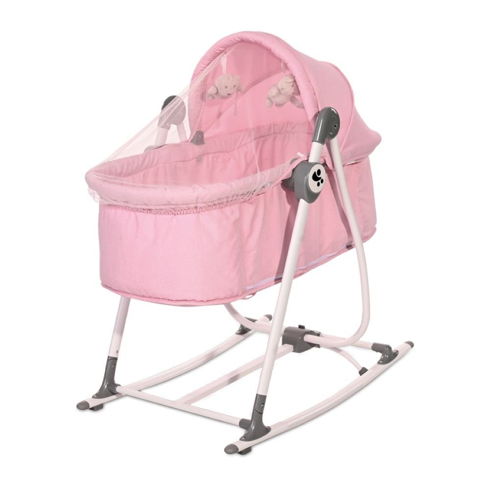 Lorelli Babywippe Babywiege Alicante 2 in 1, Babywippe, Moskitonetz, Sonnendach, Gurt