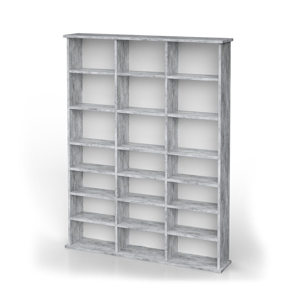 Vicco CD-Regal Medienregal CD DVD Bluray Regal Standregal JUKEBOX Beton