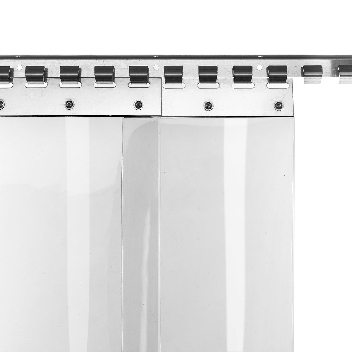 Lamellenvorhang nach Maß PVC-Lamellenvorhang 30cm br. 1,0m Br. 2,0m H., HaGa, PVC-Streifenvorhang lebensmittelecht, kältefest, transparent