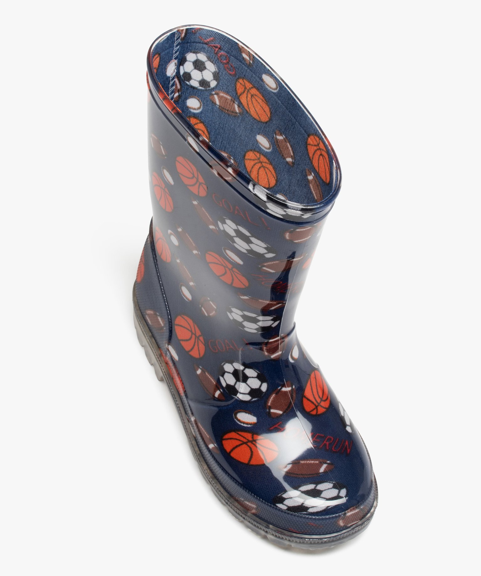 Bottes de pluie Garçon motifs sport à semelle crantée tra... bleu | GEMO